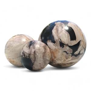 Petrified Wood Natural Home Decor Ball Set (2957)