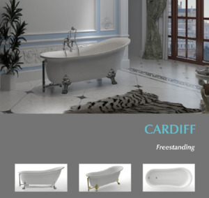 Bathroom and toilet fittings - wholesaling: Cardiff-B 1700 - Freestanding Clawfoot Acrylic Bath