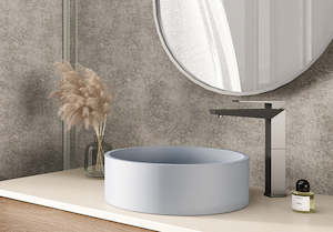 Bathroom and toilet fittings - wholesaling: Sol concrete round basin duck egg grey 390mm TC0015C17