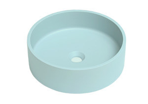 Bathroom and toilet fittings - wholesaling: Sol round basin 390mm powder blue concrete TC0015C8