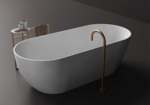 Justina Slimline Small Stone Bath - 1500mm - ST12 T 1500