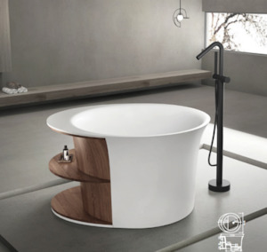 Bathroom and toilet fittings - wholesaling: Josei Round Japanese Shelf Soak Tub - 1200mm - MGD01