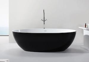 Bathroom and toilet fittings - wholesaling: Black & White Stone Bath - 1780mm - B003