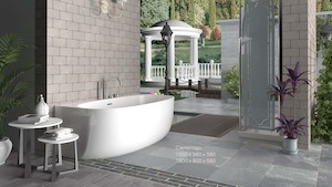 Cambridge 1800- Freestanding Back-To-Wall Bath -  1800mm