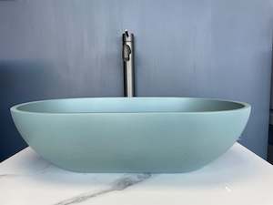 Bathroom and toilet fittings - wholesaling: Bayley Oval Concrete Basin - 650/600mm - Seafoam