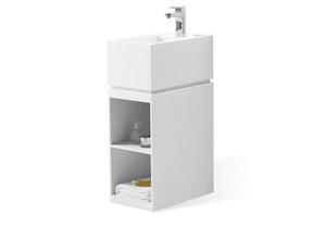 Bathroom and toilet fittings - wholesaling: Hugi Freestanding Stone Basin - Storage Shelf - 850mm - B1585