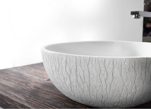 Round Basin w/ Rough Textured Finish - 385mm - B1161