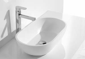 Bathroom and toilet fittings - wholesaling: Hugi Matte White Oval 560mm Benchtop Basin - 420mm - B1312