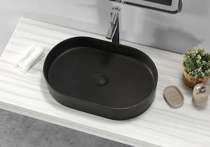 On-trend Shaped Matte Black Basin - 580mm - B1057