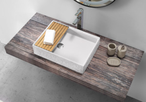 Textured Basin w/ Bamboo Cover - 505mm - B1160