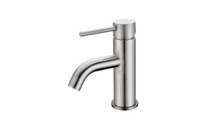 Short Basin Mixer - Round Profile - Brushed Nickel - CLAS15