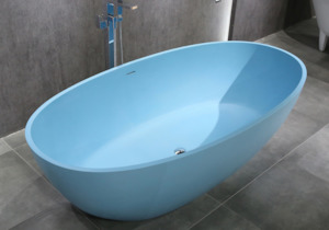 Bathroom and toilet fittings - wholesaling: Hugi Tiffany Blue Stone Bath - 1700mm - B003-B