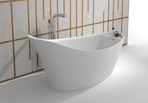 Gia high-back large stone bath -1650mm - G65193