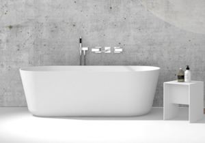 Thin edge freestanding 1700mm stone bath G65160