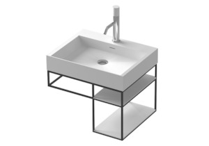 Bathroom and toilet fittings - wholesaling: Wall Hung Vanity w/ Black Iron Frame - 600mm - G2734-0