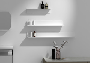 Bathroom and toilet fittings - wholesaling: Wall Hung Bathroom Shelf - Matte White - 600mm - G0141