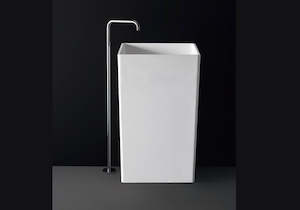 Bathroom and toilet fittings - wholesaling: Toka Lite Mel - Rectangular Pedestal Stone Basin - 831mm - CSB81