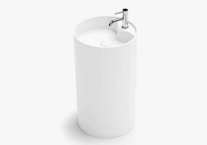 Bathroom and toilet fittings - wholesaling: Toka Lite Cylindrical Freestanding Stone Basin - 830mm - CSB87