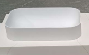 Bathroom and toilet fittings - wholesaling: Kea semi-recessed rectangle basin 500mm - matt white