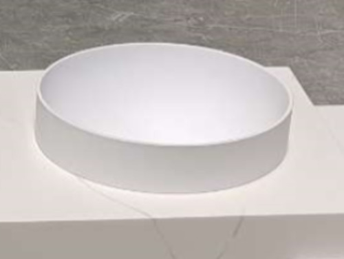 Bathroom and toilet fittings - wholesaling: Tui semi-recessed 400mm round basin - matt white