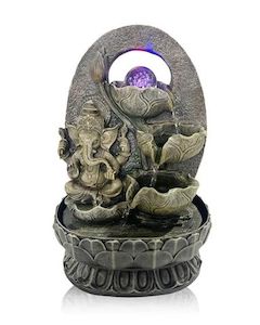 Tabletop Fountains: Ganesha & Lotus Fountain