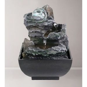 Rock w/ Spinning Ball Fountain