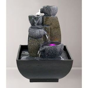 Water Features: Tiered Bowls w/ Light Fountain