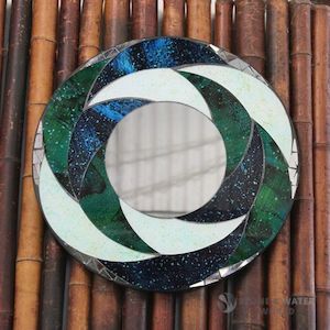 Garden Decor: Turquoise Swirl Mirror