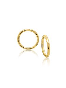 Jewellery: 9ct Yellow Gold 9mm Plain Sleeper Earrings