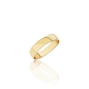 Jewellery: 5.00mm Wide Half Round High Polised Wedding Band 9ct Yellow Gold