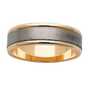 9ct Yellow Gold & Titanium Men's Wedding Ring 7mm Wide