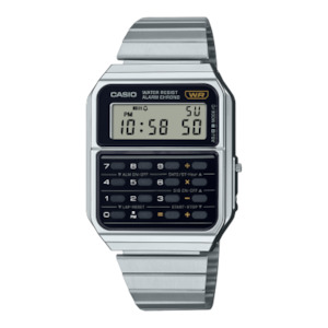 Casio Dig Calculator Duel Time Silver Case & Band Watch - CA500WE-1A