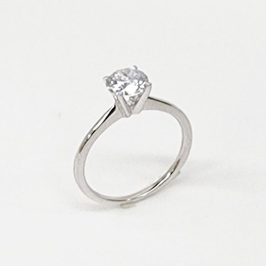 Jewellery: 14ct White Gold Lab-Grown 1.04ct Round Brilliant Cut Diamond Solitaire Engagement Ring