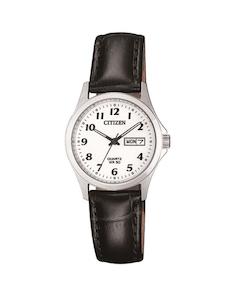 Citizen Ladies Leather Strap Dress Quartz Watch - EQ2000-02A