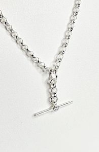 Sterling Silver 50cm B2 Round Belcher Chain With 25mm Sterling Silver Fob