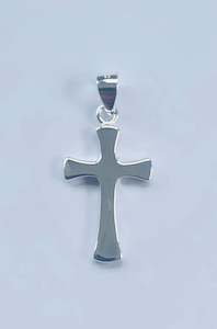 Sterling Silver Cross Pendant 28mm x 13mm - 002