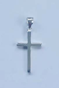 Sterling Silver Cross Pendant 28mm x 13mm - 006