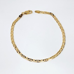 Jewellery: 9ct Yellow Gold 19cm Long Solid Anchor Design Bracelet 80 Gauge