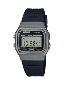 Casio Basic Mens Digital Silver with Black Strap - F91WM-1B