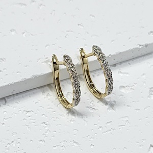 9ct Yellow Gold 0.20ct Diamond Hoop Earrings