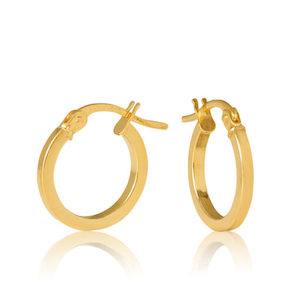 9ct Yellow Gold 10mm Square Hoop Earrings