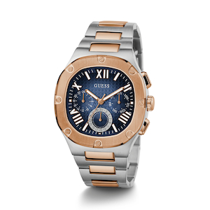 Guess Headline Men's Blue Dial Two-Tone Watch - GW0572G4