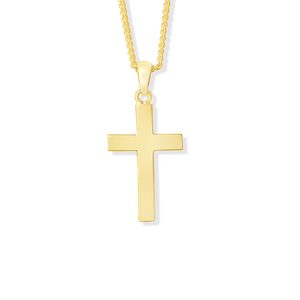 9ct Yellow Gold 13mm Cross Pendant