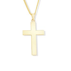 9ct Yellow Gold 19mm Cross Pendant