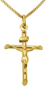 9ct Yellow Gold Crucifix Cross Pendant