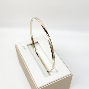 9ct Yellow Gold Classic Half Round 3mm Wide x 67mm Bangle