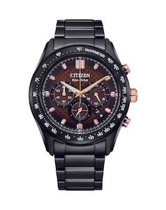 Citizen Eco-Drive Gents Chronograph 100m WR Maroon Brown Dial Watch - CA4534-81X