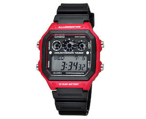 Casio Men's 38mm Sports Watch - Black/Red AE1300WH-4A