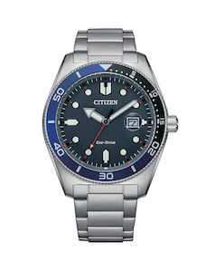 Citizen Eco-Drive Gents Stainless Steel with Blue Dial Watch - AW1761-89L