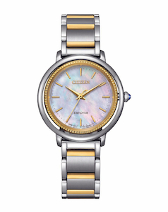 Citizen Eco-Drive Ladies Mother Of Pearl Face Dial Rose Two Tone Case & Band…